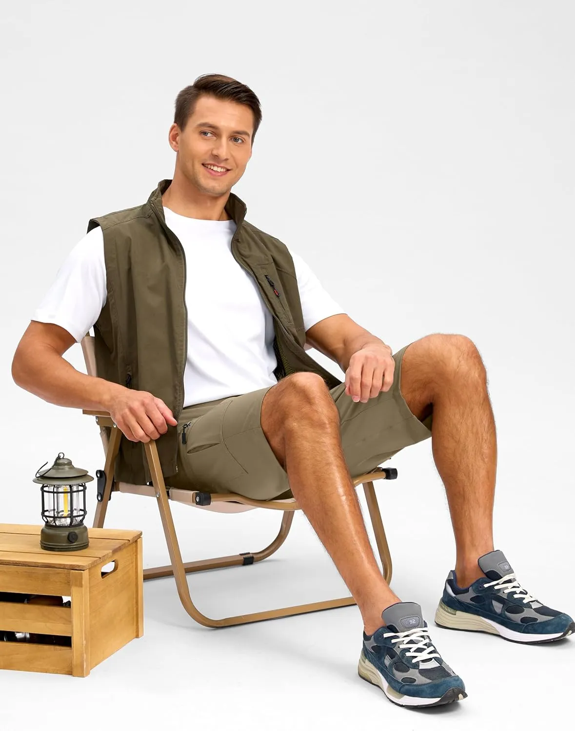 Pudolla Men's Hiking Shorts 11" Lightweight Cargo Work Shorts for Men Summer Travel Golf Casual Outdoor with 5 Pockets