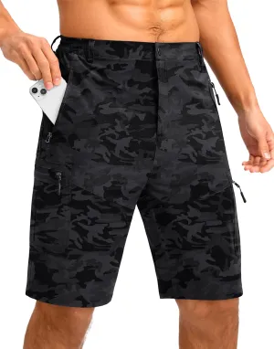 Pudolla Men's Hiking Shorts 11" Lightweight Cargo Work Shorts for Men Summer Travel Golf Casual Outdoor with 5 Pockets
