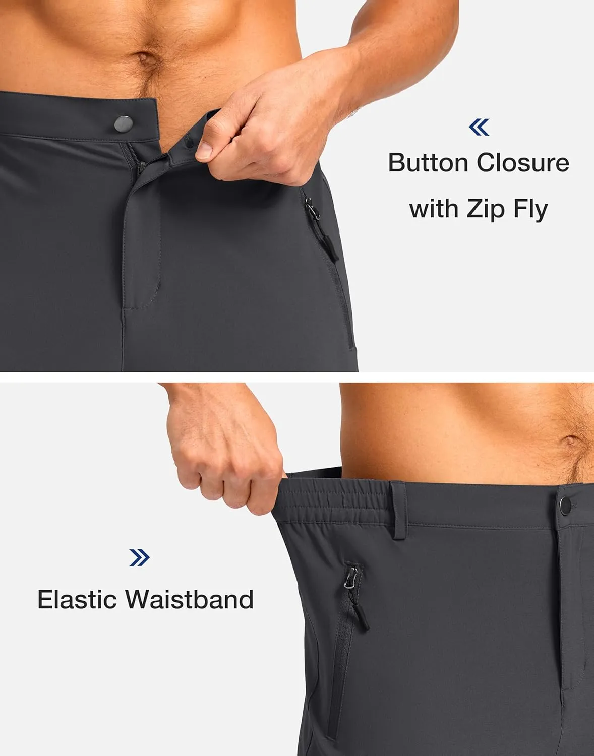 Pudolla Men's Hiking Shorts 11" Lightweight Cargo Work Shorts for Men Summer Travel Golf Casual Outdoor with 5 Pockets