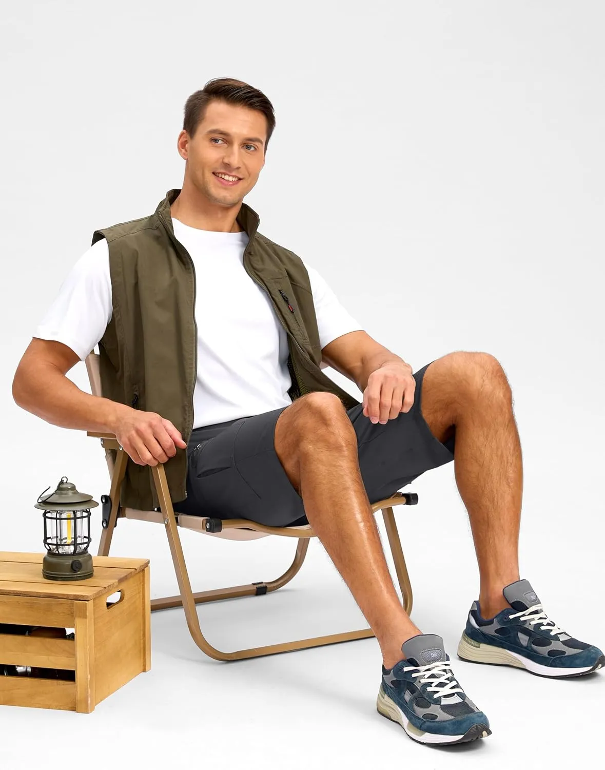 Pudolla Men's Hiking Shorts 11" Lightweight Cargo Work Shorts for Men Summer Travel Golf Casual Outdoor with 5 Pockets