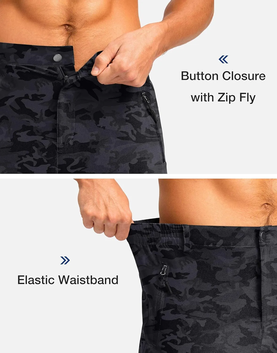 Pudolla Men's Hiking Shorts 11" Lightweight Cargo Work Shorts for Men Summer Travel Golf Casual Outdoor with 5 Pockets