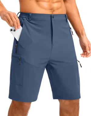 Pudolla Men's Hiking Shorts 11" Lightweight Cargo Work Shorts for Men Summer Travel Golf Casual Outdoor with 5 Pockets