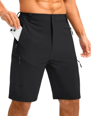 Pudolla Men's Hiking Shorts 11" Lightweight Cargo Work Shorts for Men Summer Travel Golf Casual Outdoor with 5 Pockets