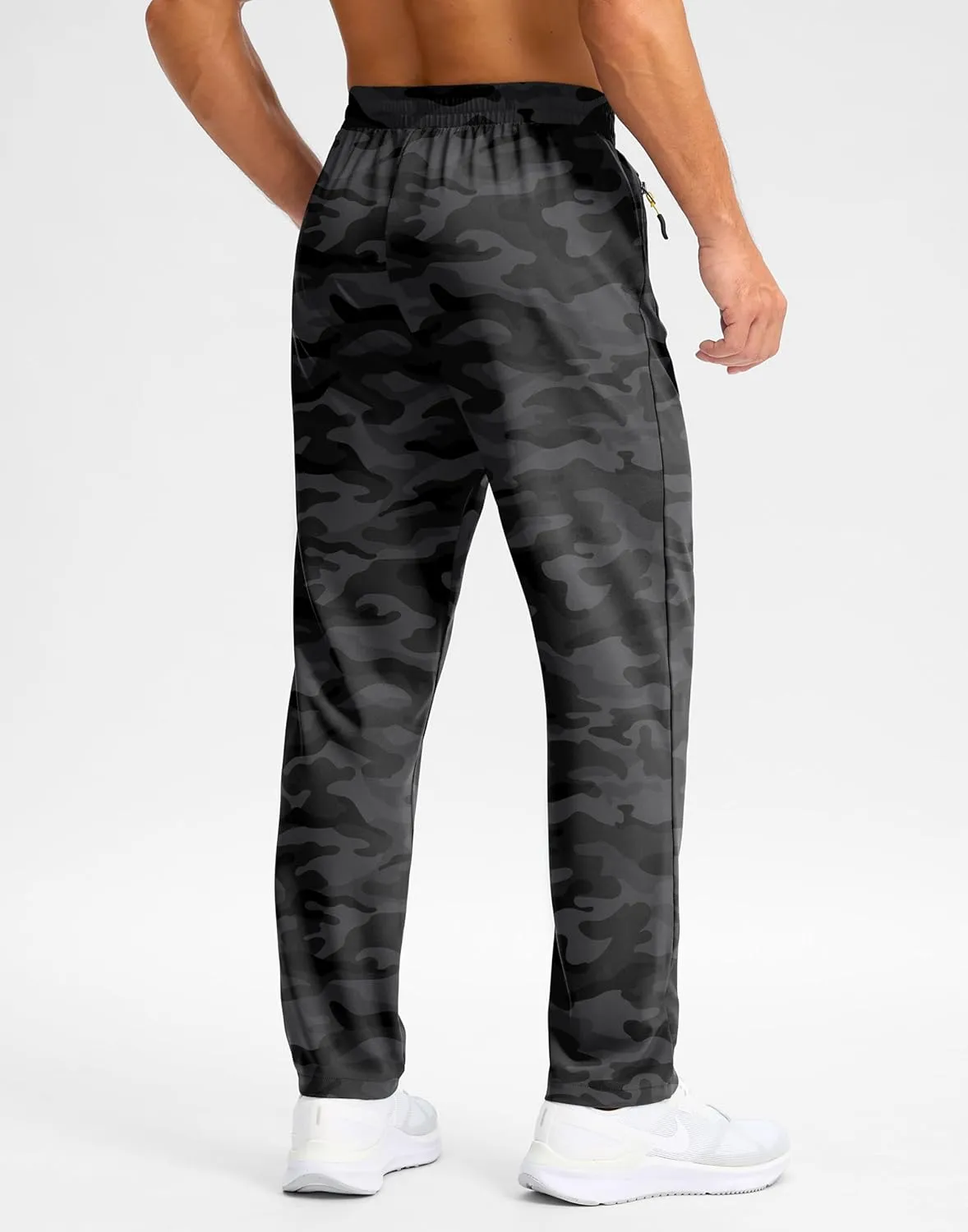 Pudolla Men's Lightweight Hiking Pants Quick-Dry Outdoor Sweatpants with Zipper Pockets for Casual Travel Athletic Workout