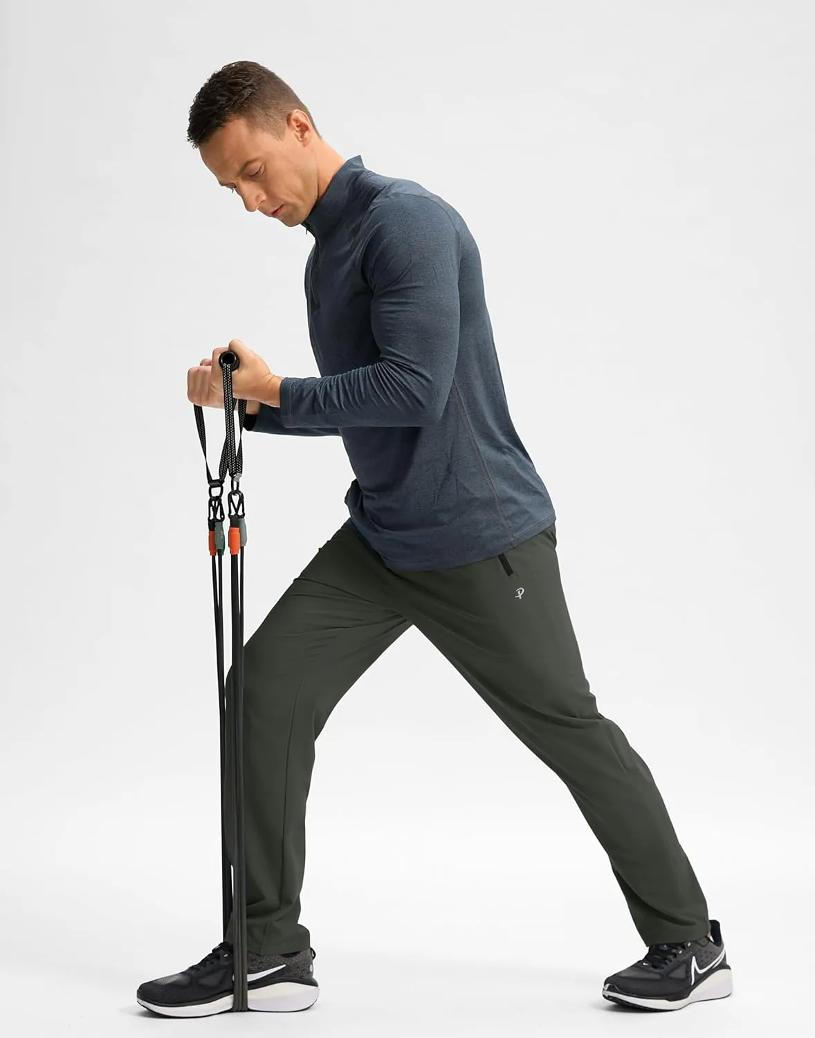 Pudolla Men's Lightweight Hiking Pants Quick-Dry Outdoor Sweatpants with Zipper Pockets for Casual Travel Athletic Workout