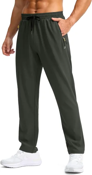 Pudolla Men's Lightweight Hiking Pants Quick-Dry Outdoor Sweatpants with Zipper Pockets for Casual Travel Athletic Workout