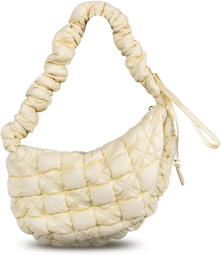 Puffer Bag Quilted Padded Tote Bags for Women Puffy Hobo Purse Lightweight Down Cotton Crossbody Shoulder Bag