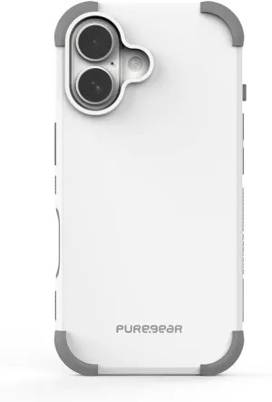 PureGear DualTek Case for Apple iPhone 16 (2024) 6.1", Military Tested and Approved Protection, Heavy-Duty Durable Protective iPhone 16 Case, Drop Test Certification of 20ft, White