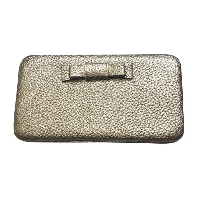 Purse bow wallet female famous brand card holders cellphone pocket PU leather women money bag clutch women wallet 505