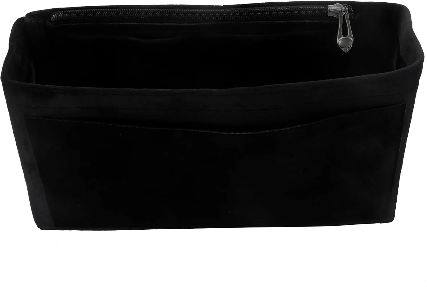 Purse Organizer Insert, Suede Bag Organizer Handbag Tote Shaper, Suede Material, Soft and Non Damaging Bag (Black, Slender Large)