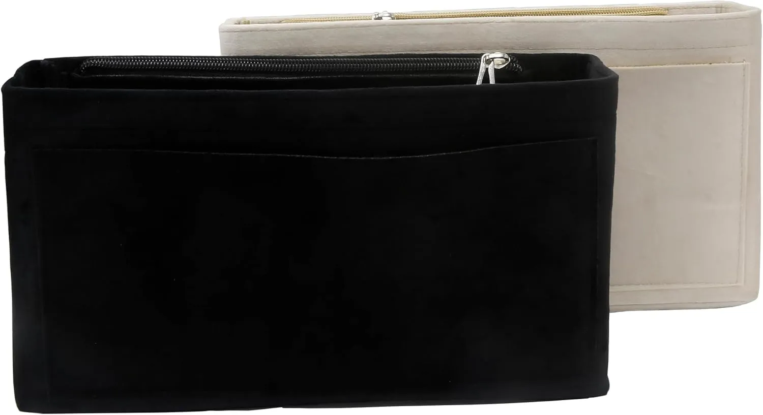 Purse Organizer Insert, Suede Bag Organizer Handbag Tote Shaper, Suede Material, Soft and Non Damaging Bag (Black, Slender Large)