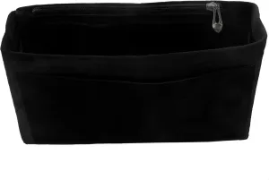 Purse Organizer Insert, Suede Bag Organizer Handbag Tote Shaper, Suede Material, Soft and Non Damaging Bag (Black, Slender Large)