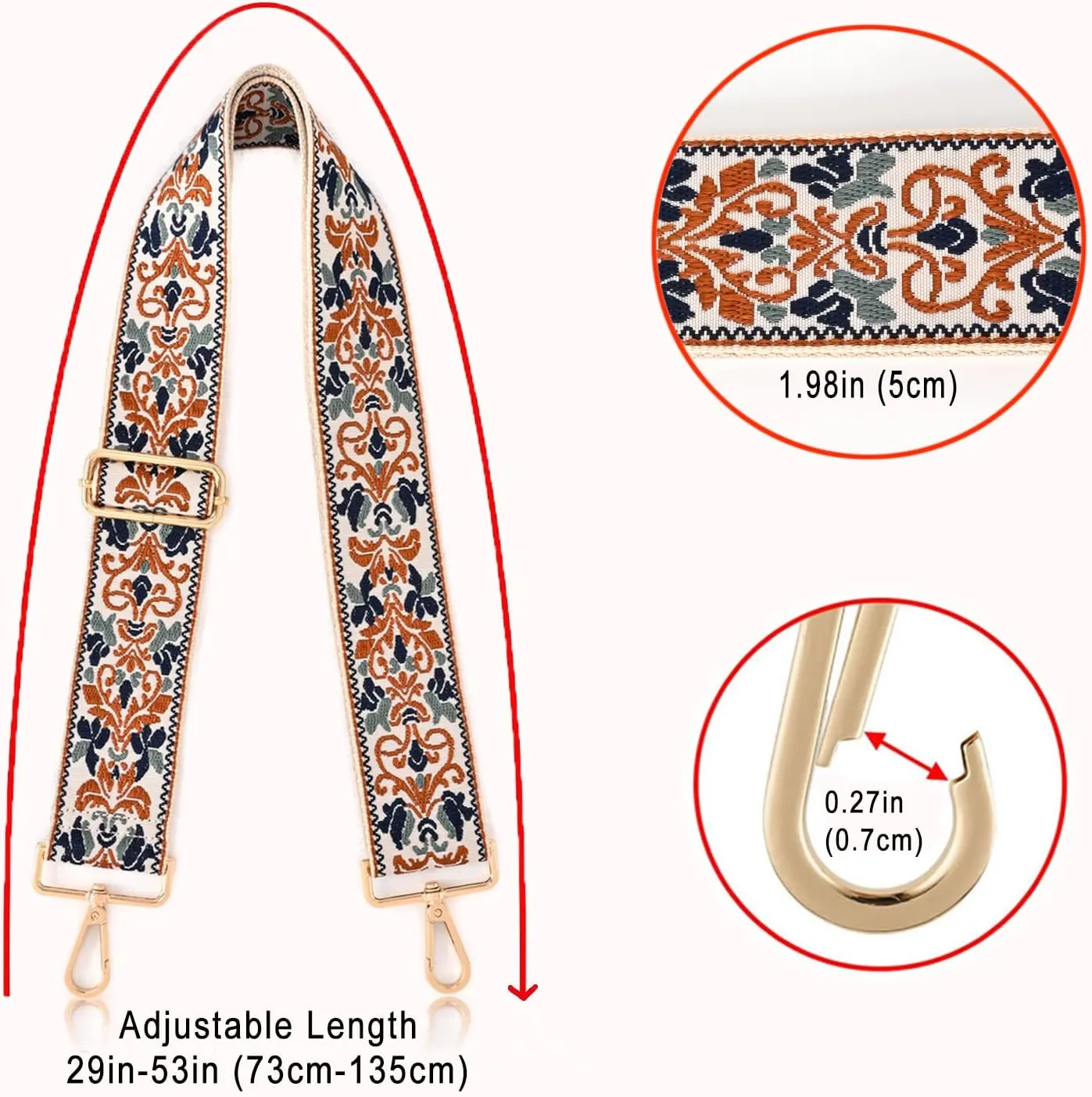 Purse Strap Replacement Crossbody Handbag Shoulder Strap Adjustable