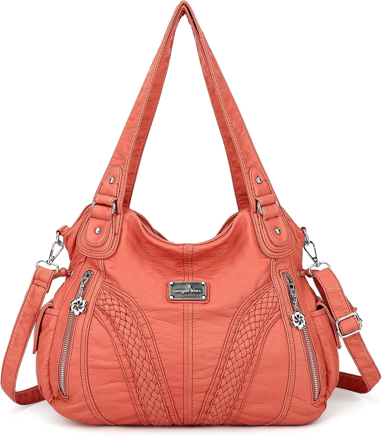 Purses and Handbags Women Fashion Tote Bag Shoulder Bags Top Handle Satchel Purses Washed Synthetic Leather Handbag