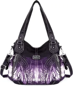Purses and Handbags Women Fashion Tote Bag Shoulder Bags Top Handle Satchel Purses Washed Synthetic Leather Handbag