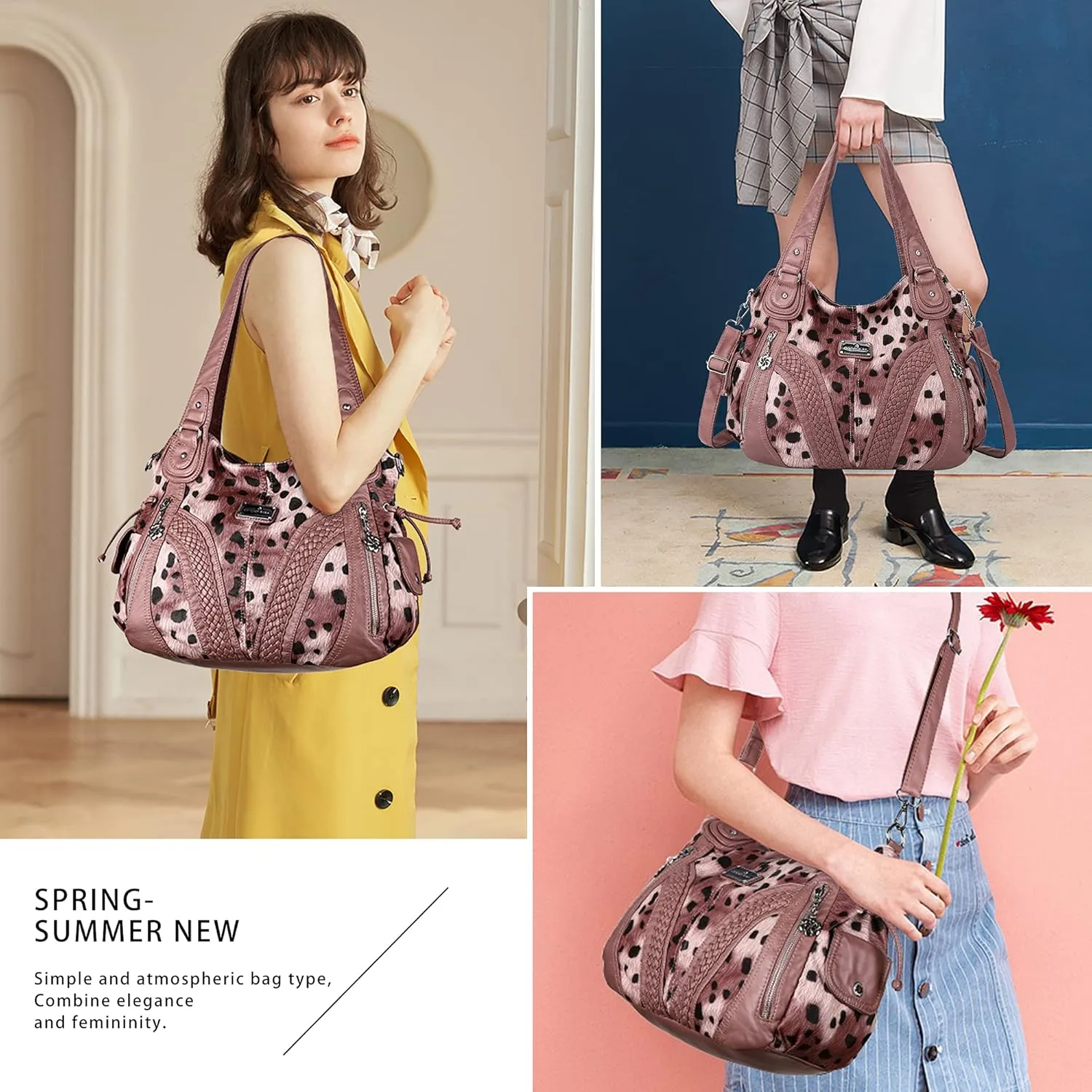 Purses and Handbags Women Fashion Tote Bag Shoulder Bags Top Handle Satchel Purses Washed Synthetic Leather Handbag
