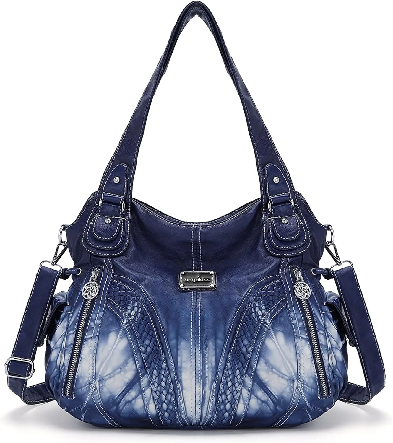 Purses and Handbags Women Fashion Tote Bag Shoulder Bags Top Handle Satchel Purses Washed Synthetic Leather Handbag