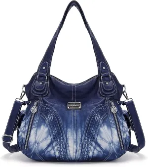 Purses and Handbags Women Fashion Tote Bag Shoulder Bags Top Handle Satchel Purses Washed Synthetic Leather Handbag