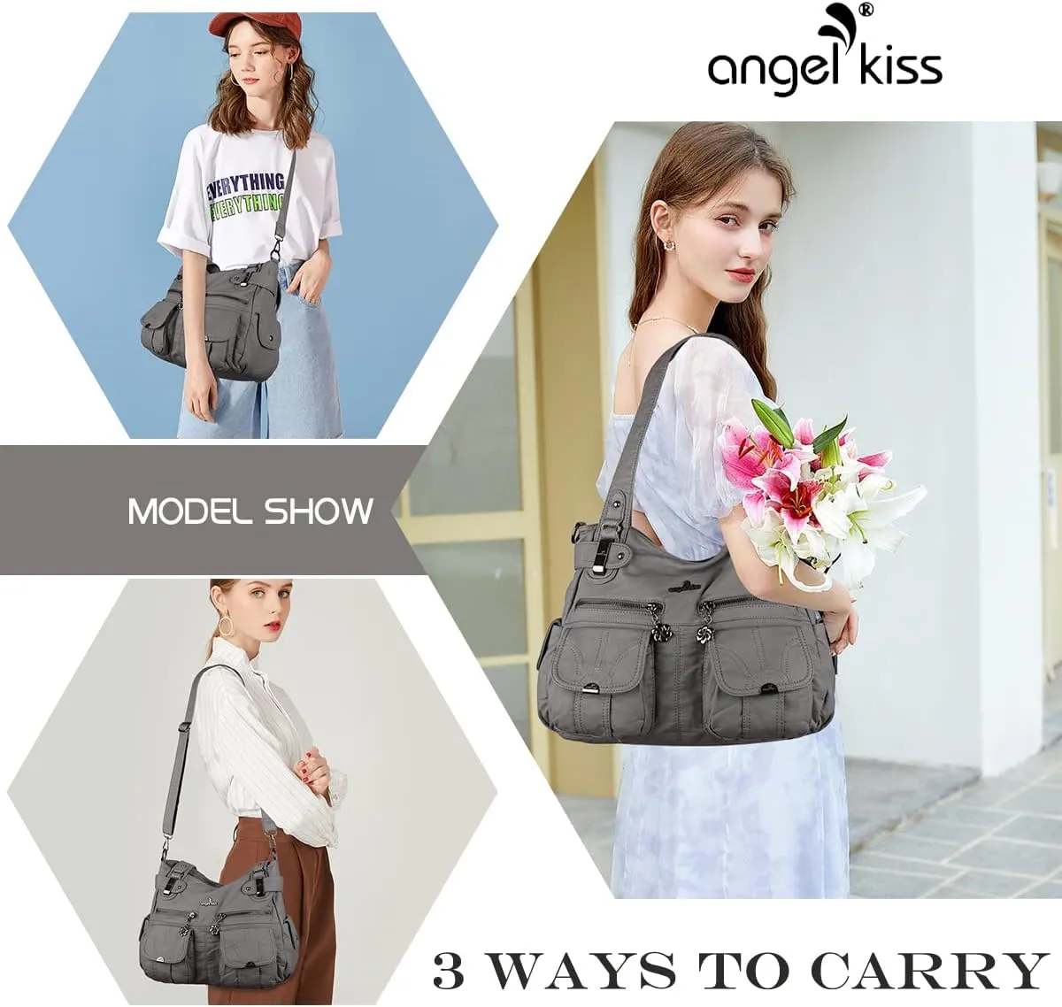 Purses and Handbags Women Tote Shoulder Top Handle Satchel Hobo Bags Fashion Washed Leather Purse