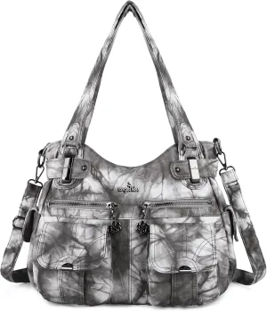 Purses and Handbags Women Tote Shoulder Top Handle Satchel Hobo Bags Fashion Washed Leather Purse