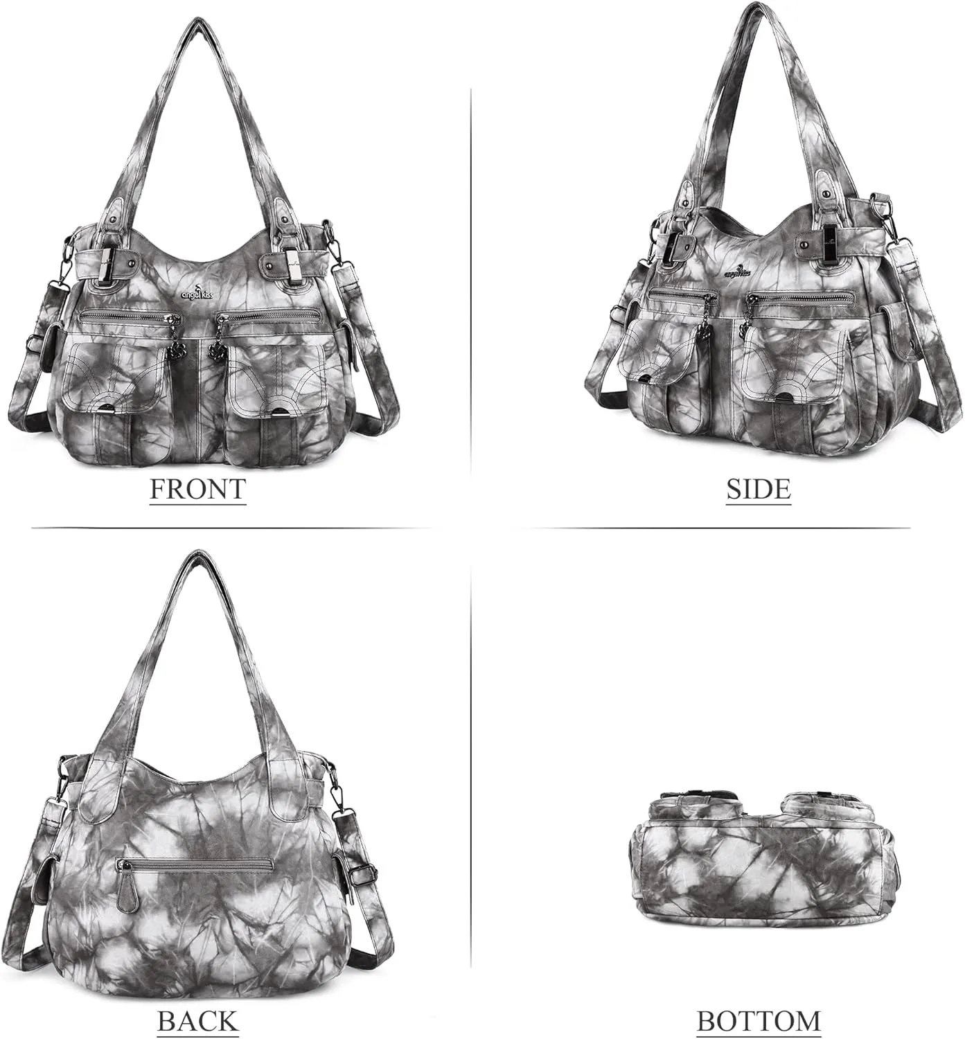 Purses and Handbags Women Tote Shoulder Top Handle Satchel Hobo Bags Fashion Washed Leather Purse