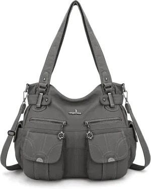 Purses and Handbags Women Tote Shoulder Top Handle Satchel Hobo Bags Fashion Washed Leather Purse