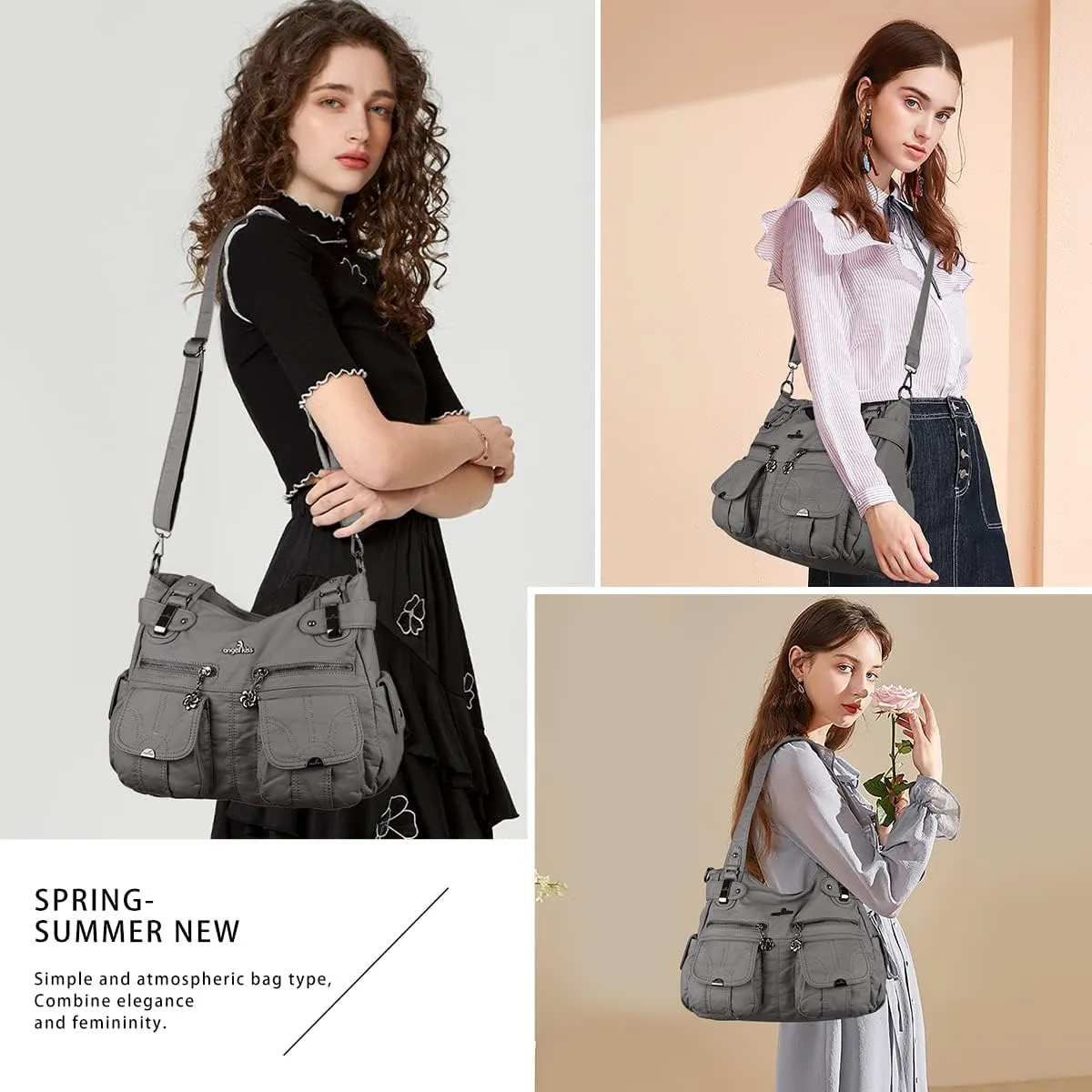 Purses and Handbags Women Tote Shoulder Top Handle Satchel Hobo Bags Fashion Washed Leather Purse