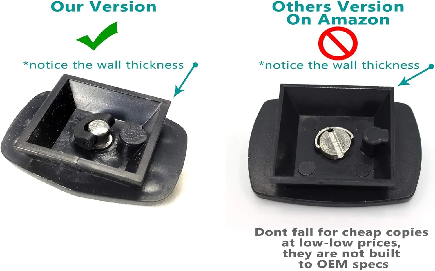 QB-4W 44mm Quick Release Plate Platform Direct Fit (2-Pack) for Amazon Basics 60-Inch Tripod, LWT-60, Velbon CX, Df-50 404 504 7000 9000 Vct-d580rm Vct-d680rm Vct-r640 Vct-60av