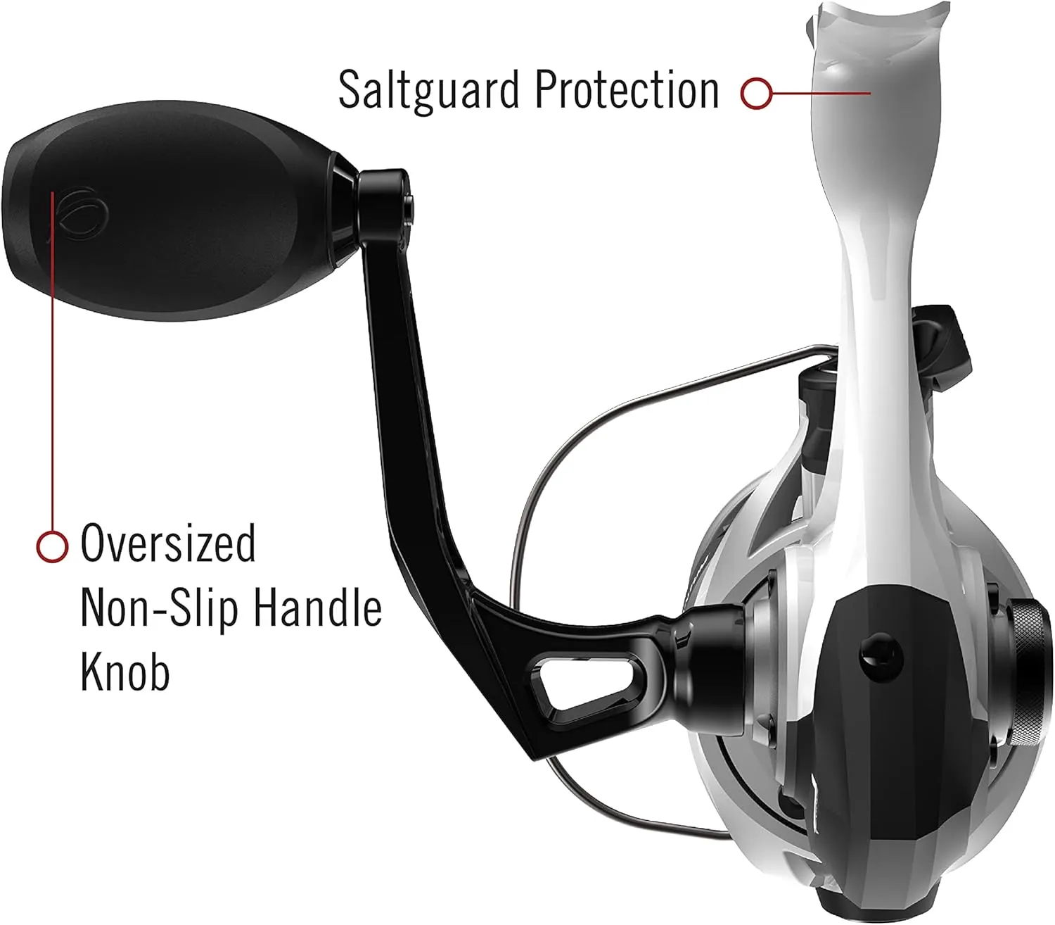 Quantum Accurist Spinning Fishing Reel, Changeable Right- or Left-Hand Retrieve, Oversized Non-Slip Handle Knob and Continuous Anti-Reverse Clutch