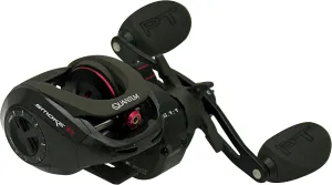 Quantum Smoke Baitcast Fishing Reel, Size 100 Reel, Left-Hand Retrieve, Large EVA Handle Knobs and Continuous Anti-Reverse Clutch, 10 1 Bearings, 6.3:1 Gear Ratio, Black