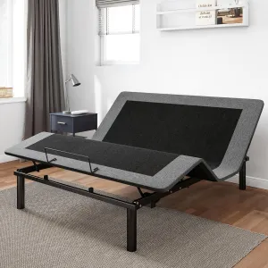 Queen Size Adjustable Bed Frame, Electric Bed Base, Wireless Remote Control, Whisper Quiet Durable Motor, Independent Head and Foot Incline, Fabric Covered