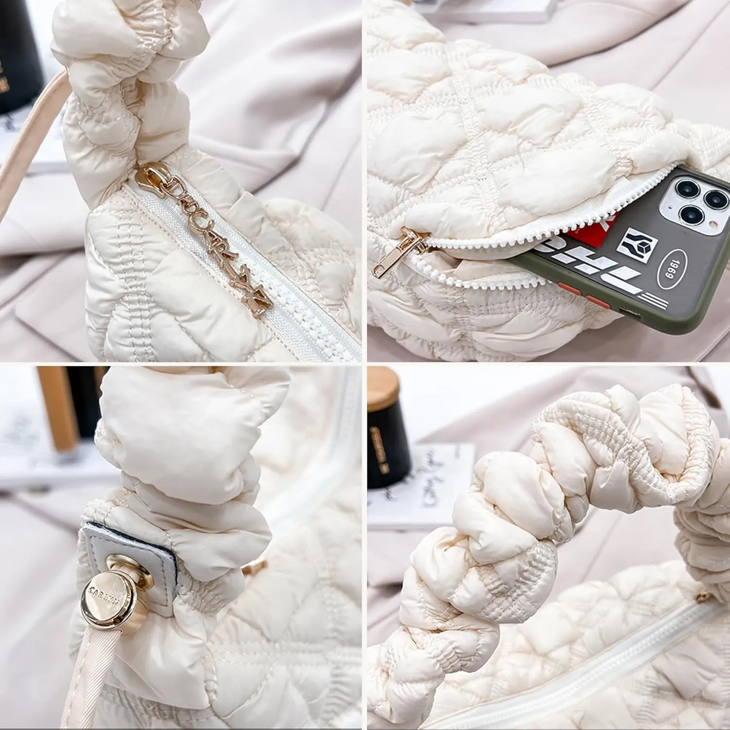 Quilted Shoulder Bag Puffer Handbag Crossbody Purse Padded Cloud Hobo Bag with Adjustable Strap