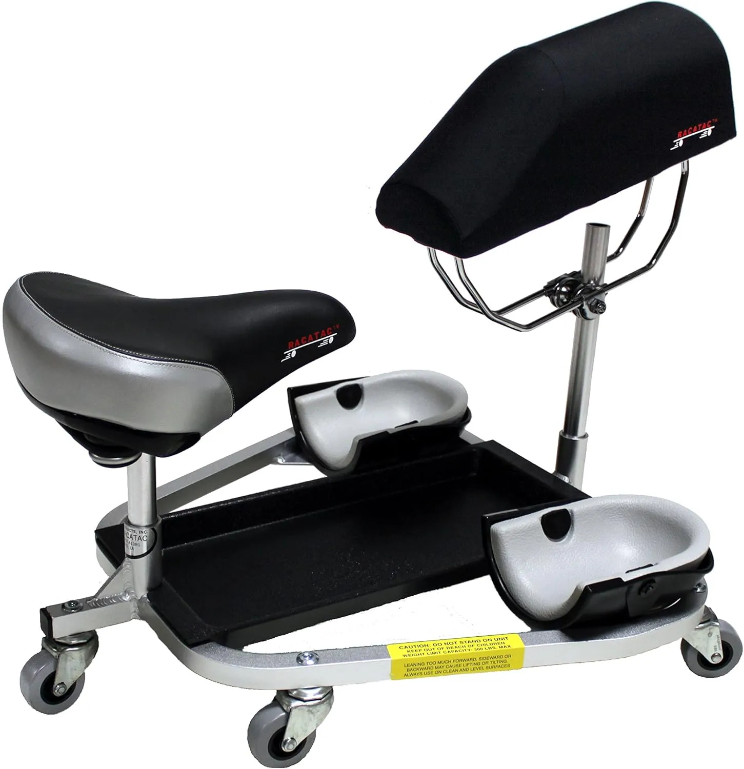 Racatac Kneeling/Sitting Creeper w/3" Casters & Chest Support, Black