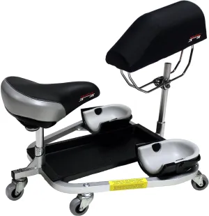 Racatac Kneeling/Sitting Creeper w/3" Casters & Chest Support, Black