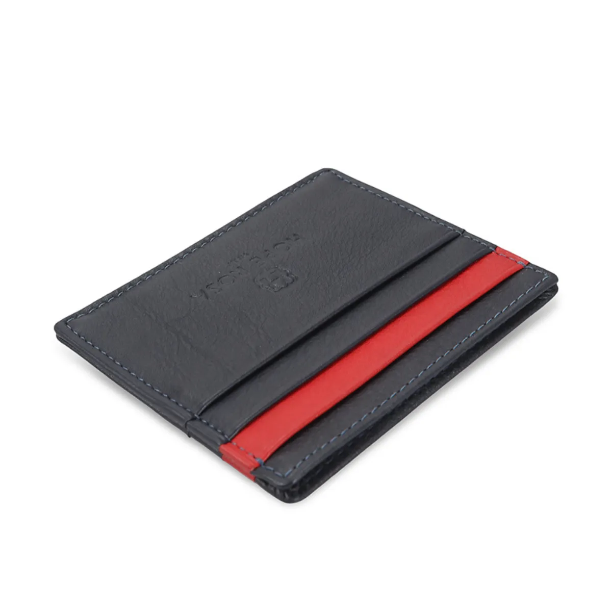 Rafa Leather Multi-Slot Card Holder/Wallet (Navy Blue)