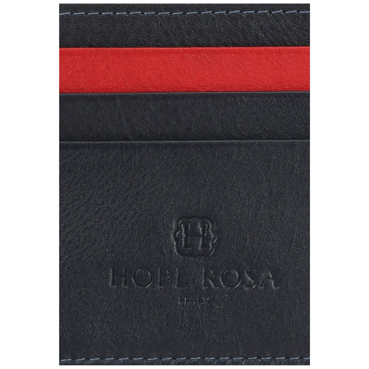 Rafa Leather Multi-Slot Card Holder/Wallet (Navy Blue)