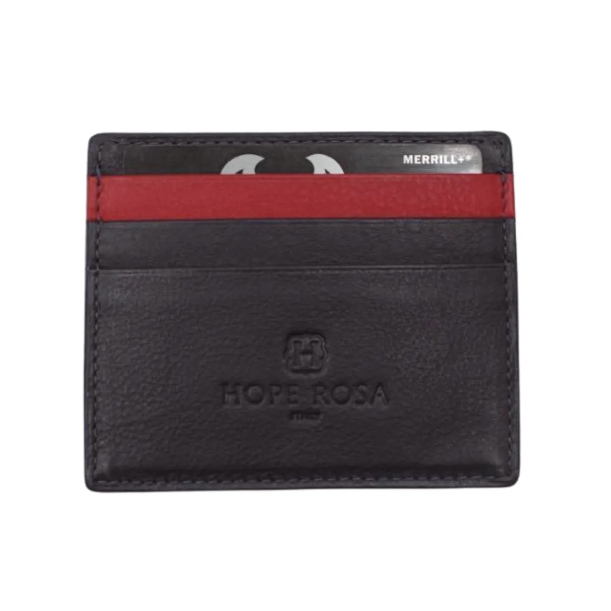 Rafa Leather Multi-Slot Card Holder/Wallet (Navy Blue)