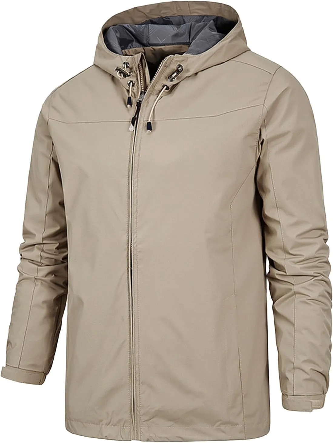 Rain Jacket for Men Lightweight Waterproof Windbreaker Shell Jacket Raincoat with Hood for Hiking Travel Outdoor
