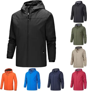 Rain Jacket for Men Lightweight Waterproof Windbreaker Shell Jacket Raincoat with Hood for Hiking Travel Outdoor