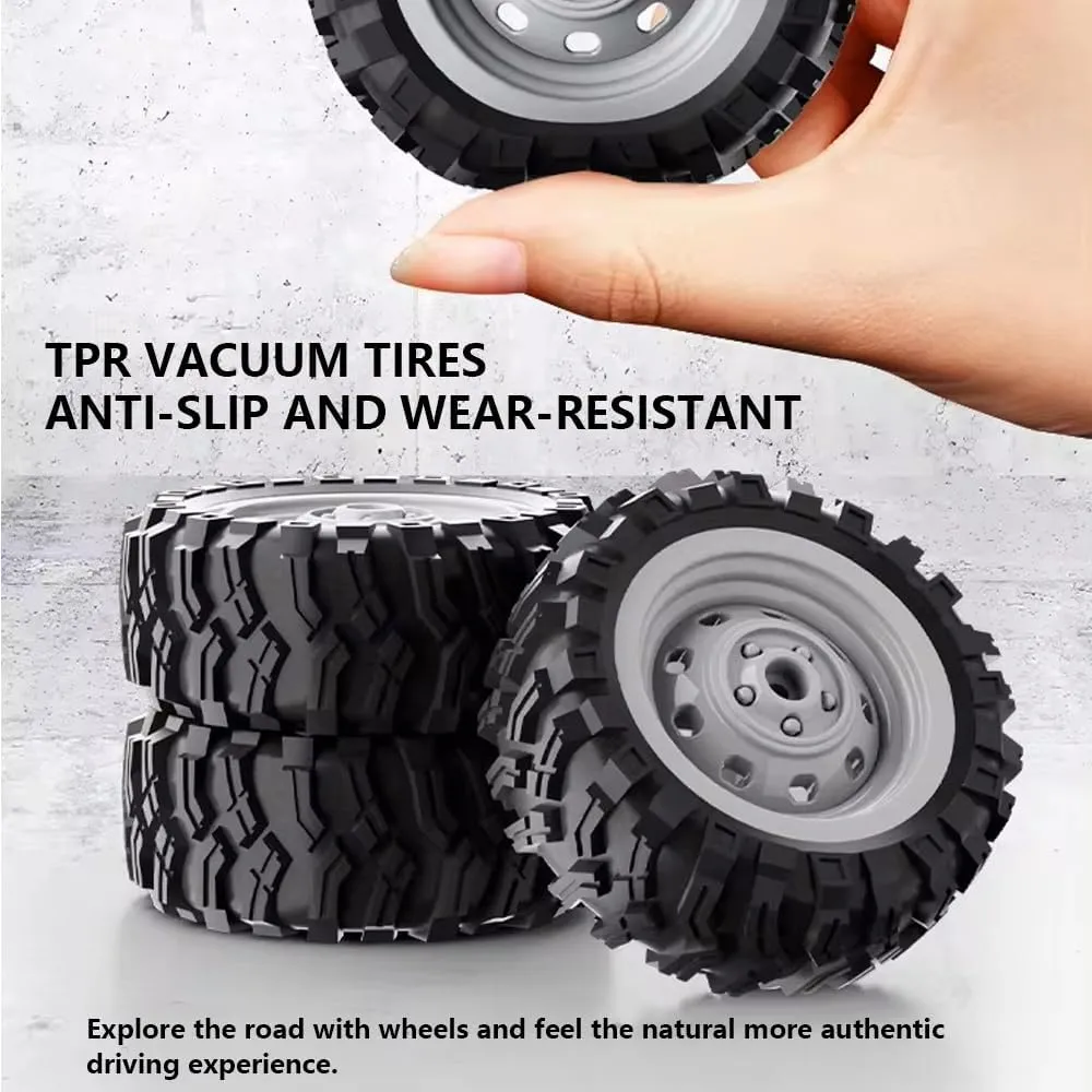 RC Military Truck, 1:16 Scale Remote Control Car with Camera, All Terrain Rock Crawler Off-Road Truck, 2.4GHz Army Transport Vehicle with 2 Rechargeable Batteries for Kids & Adults, Blue