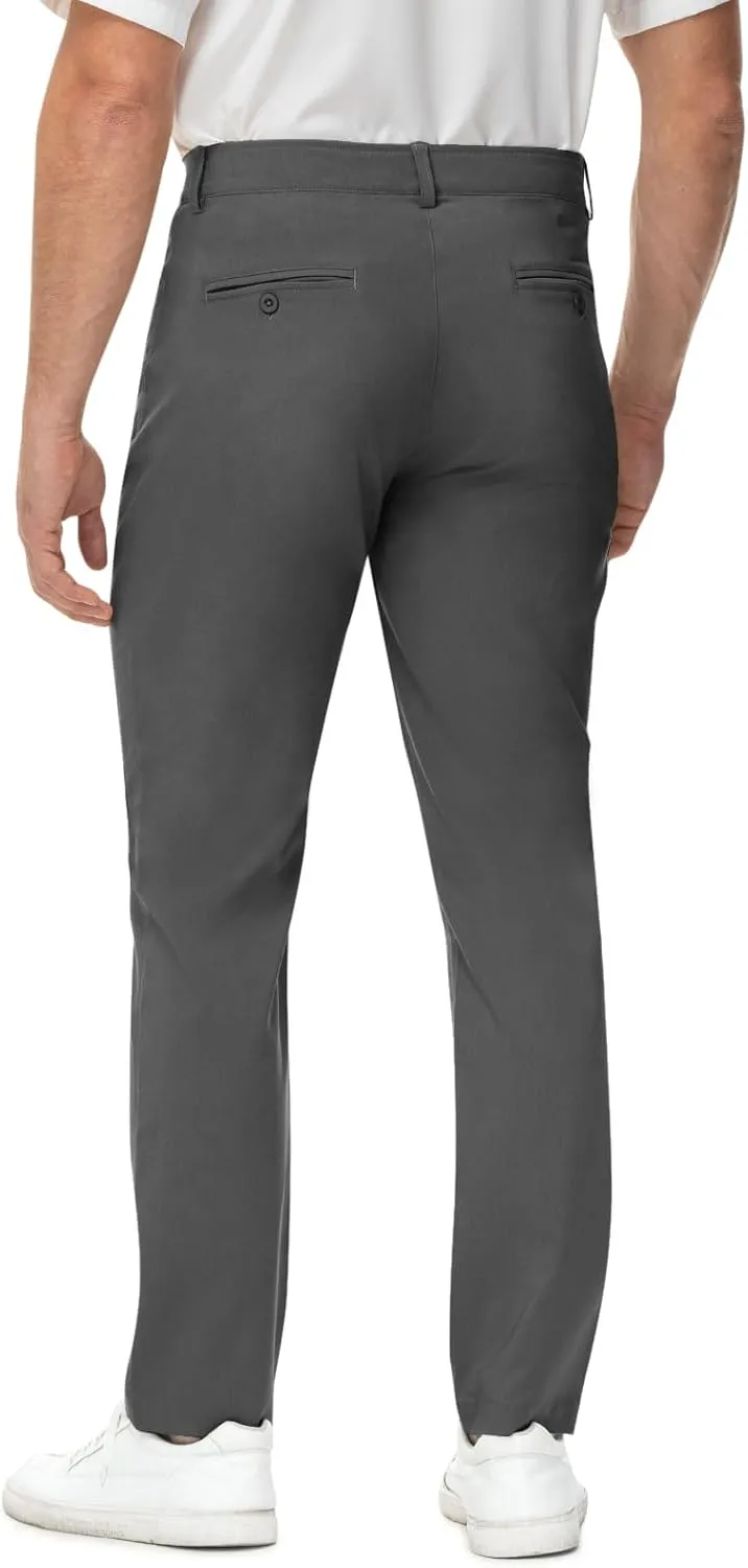 Rdruko Men's Golf Stretch Pants Casual Slacks Lightweight Business Quick Dry Dress Work Trousers