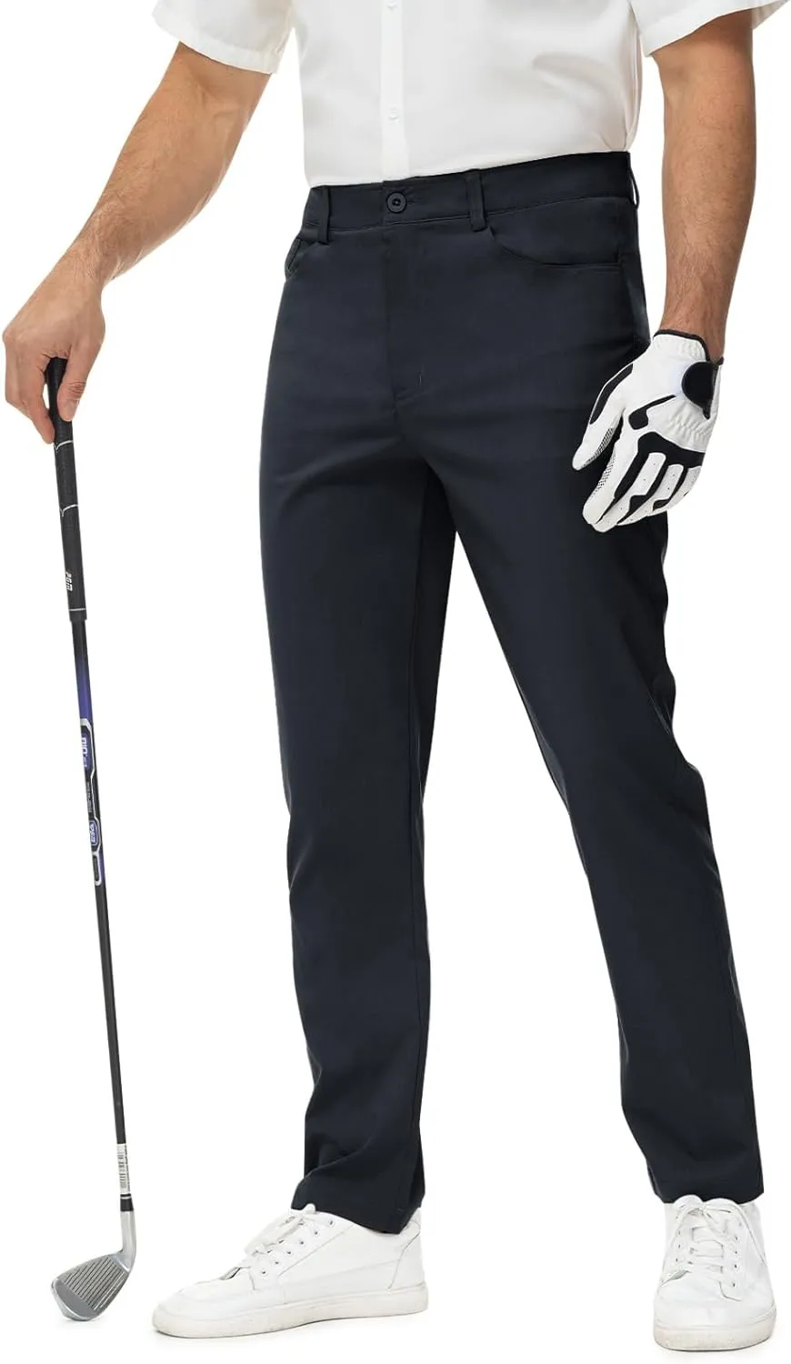 Rdruko Men's Golf Stretch Pants Casual Slacks Lightweight Business Quick Dry Dress Work Trousers