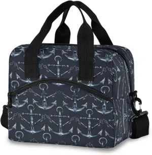 Realistic Marine Pattern Lunch Box for Men Women Adults Insulated Lunch Bag Cooler Bag with Adjustable Shoulder Strap for Work Picnic Travel
