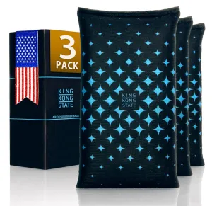 Rechargeable Desiccant Dehumidifier Bag 3-Pack - Moisture Absorbing Bag 3x 200g with Reusable Silica Gel for (Gun-) Safes, Storage Bins and Cars