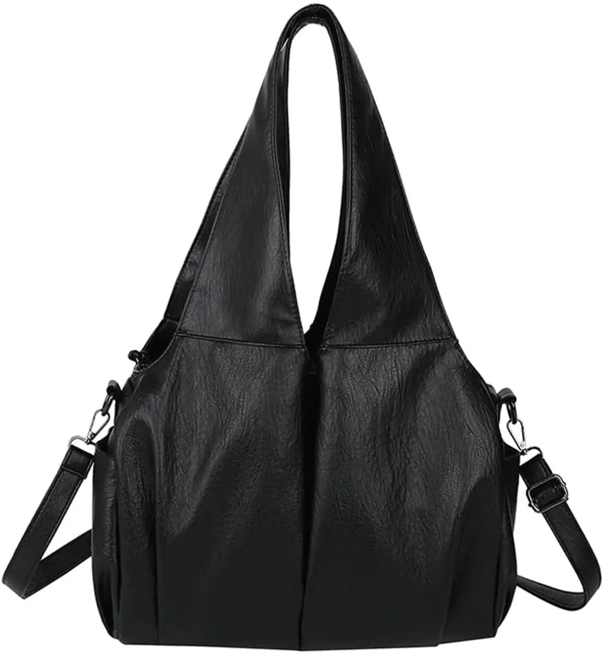 Retro Pure Color Shoulder Bags for Women Soft PU Material Tote Bags Trendy Simple Sling Bag for Casual Life