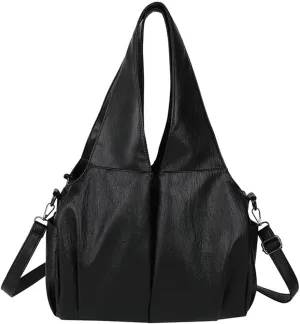 Retro Pure Color Shoulder Bags for Women Soft PU Material Tote Bags Trendy Simple Sling Bag for Casual Life