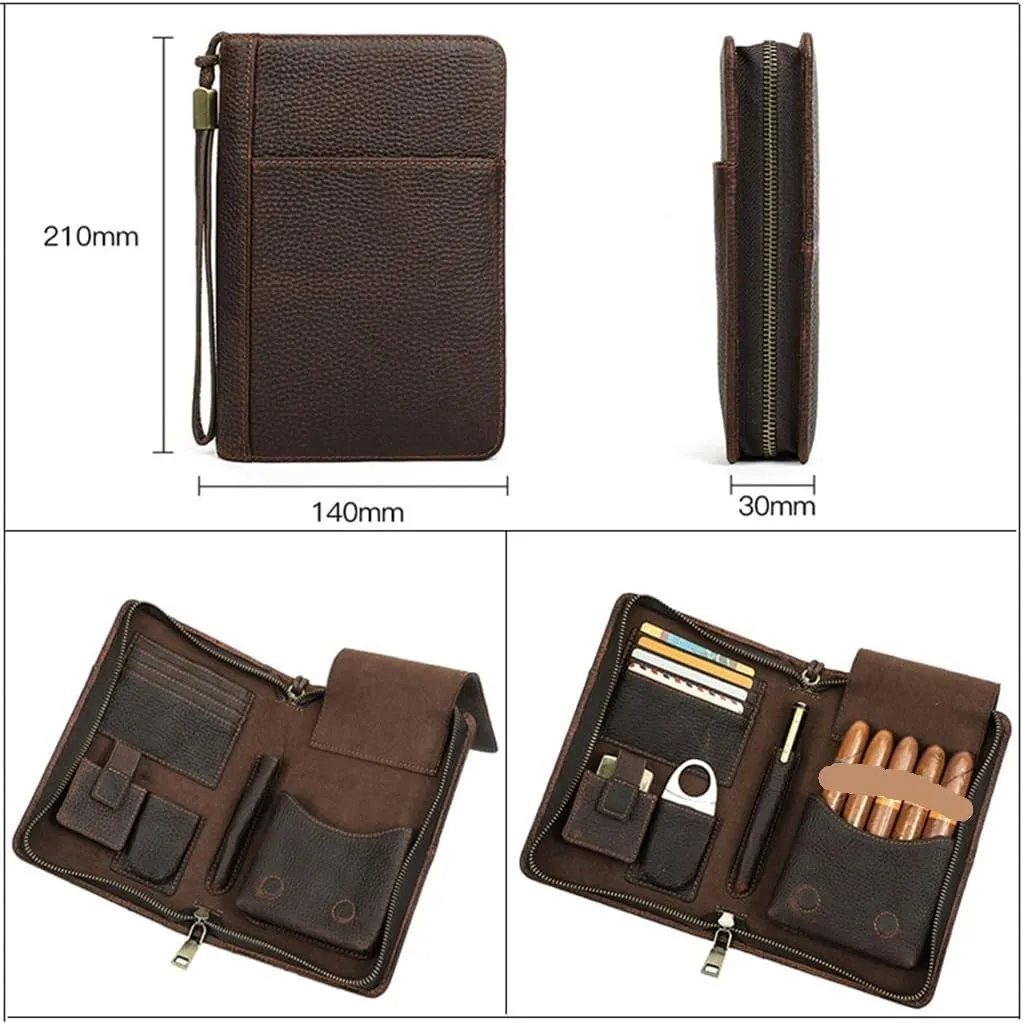 Retro Wrinkle Leather Men's Handbag Portable Storage Bag