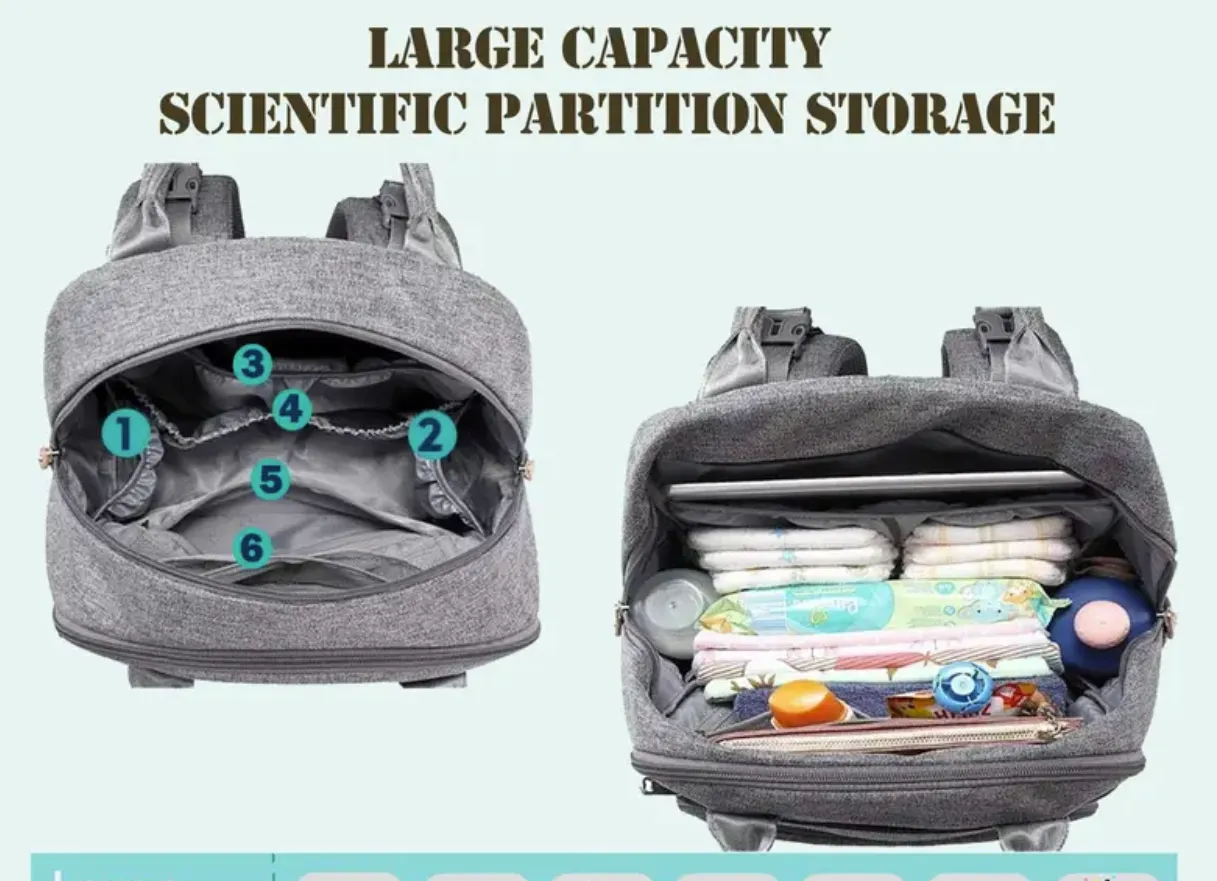 Rever Bebe Nappy Diaper Bag , backpack, Baby Nappy Changing Bags Multifunction Waterproof Travel Back Pack