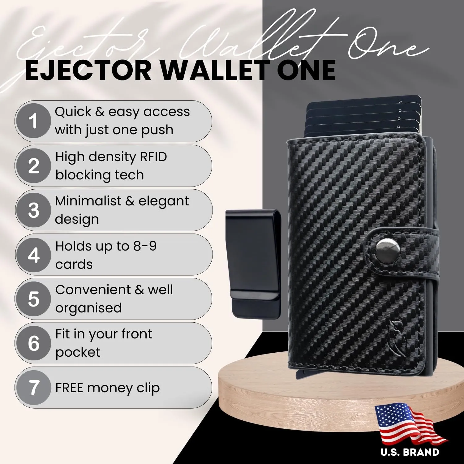 RFID Wallet for Men with Money Clip - PU Leather Mens Wallet Credit Card Holder - Minimalist Wallet for Men - Slim Wallet for Men - Front Pocket Wallets for Men - RFID Wallet Women Favorite