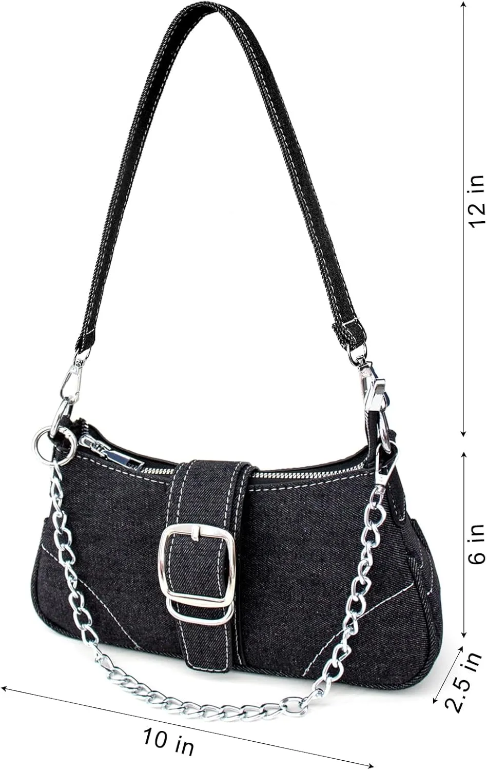 Rhinestone Purse Silver Hobo Purse Sparkly Black Evening Bag for Women Prom Party Wedding